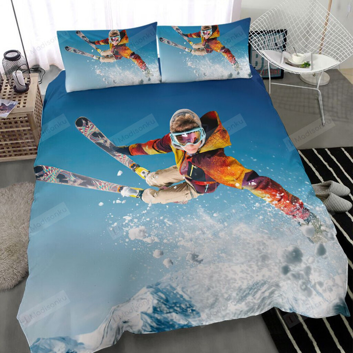 Skiing Bedding Set Cotton Bed Sheets Spread Comforter Duvet Cover Bedding Sets