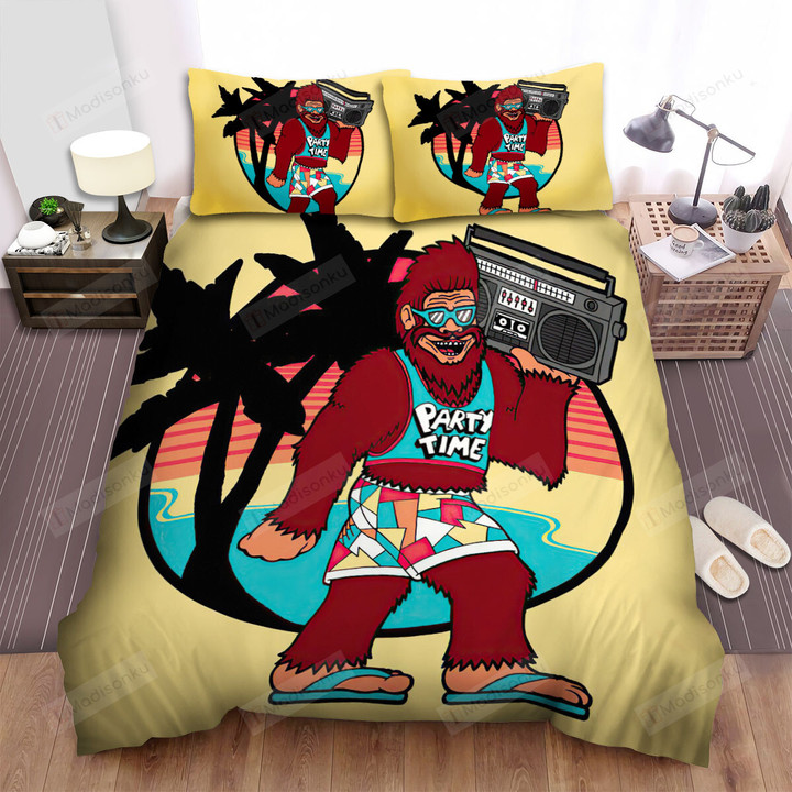 Hip Hop Bigfoot Party Time Illustration Bed Sheets Spread Duvet Cover Bedding Sets