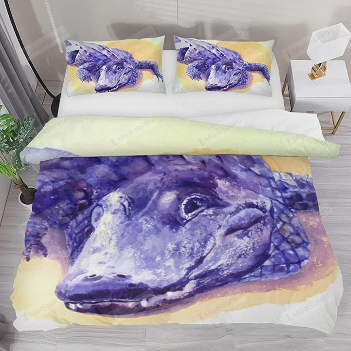 Watercolor Alligator Bed Sheets Duvet Cover Bedding Sets