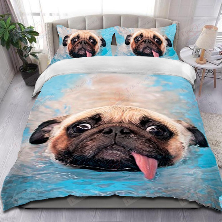 Pug Swimming Bedding Set (Duvet Cover & Pillow Cases)