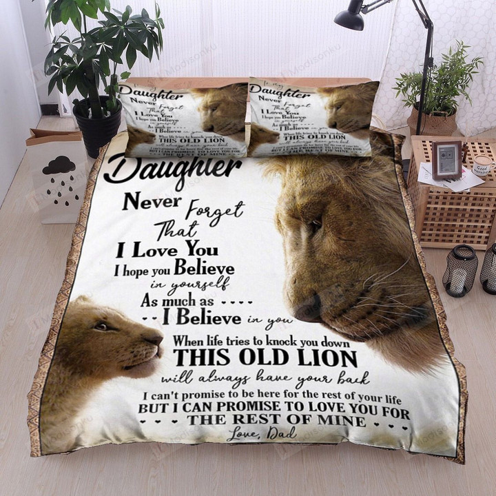 Personalized Lion To Daughter Never Forget That How Much I Love You Cotton Bed Sheets Spread Comforter Duvet Cover Bedding Sets