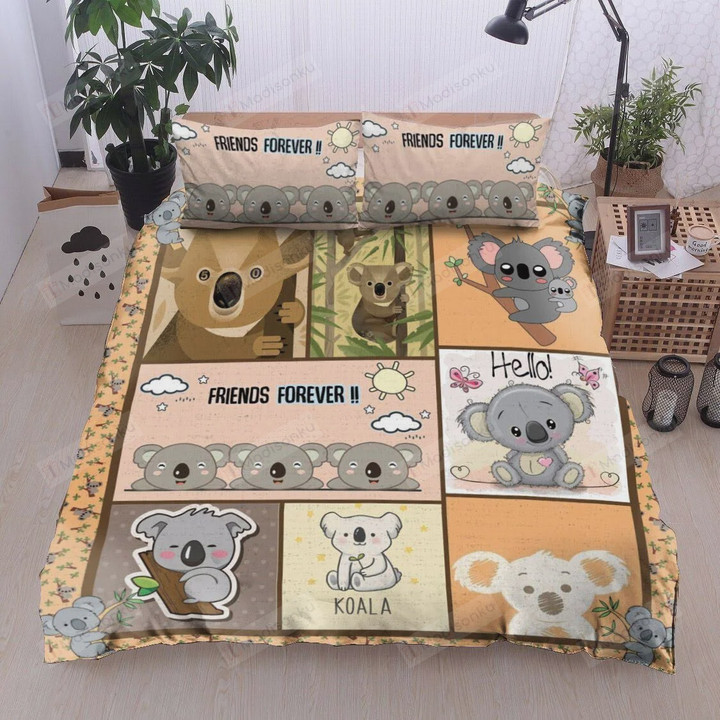 Koala We Are Friend Forever Cotton Bed Sheets Spread Comforter Duvet Cover Bedding Sets