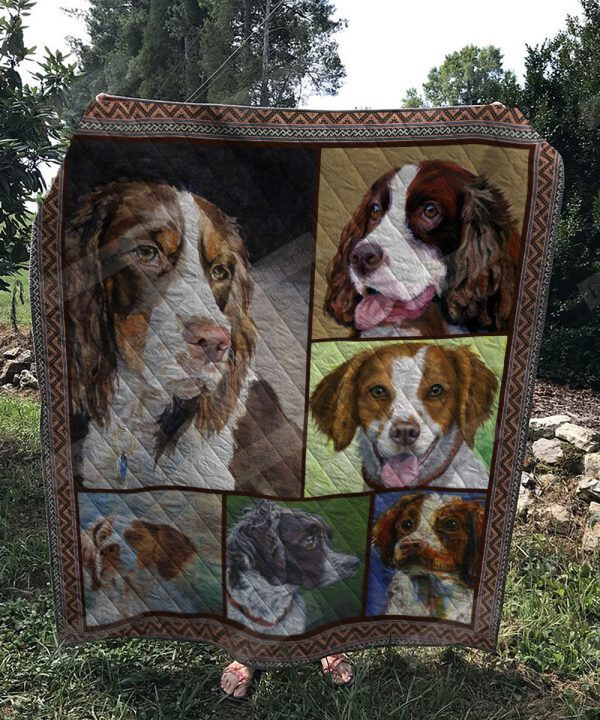 Funny Brittany Dog Quilt Blanket Great Customized Blanket Gifts For Birthday Christmas Thanksgiving