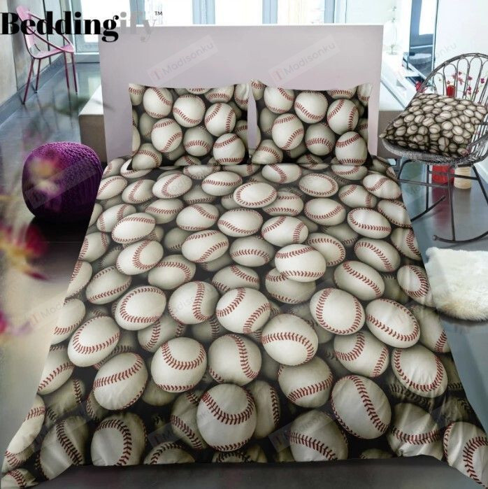 Baseballs Cotton Bed Sheets Spread Comforter Duvet Cover Bedding Sets