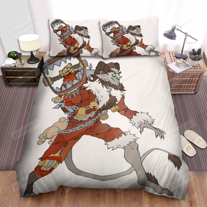 Christmas Art, Krampus Setting The Trap Bed Sheets Spread Duvet Cover Bedding Sets