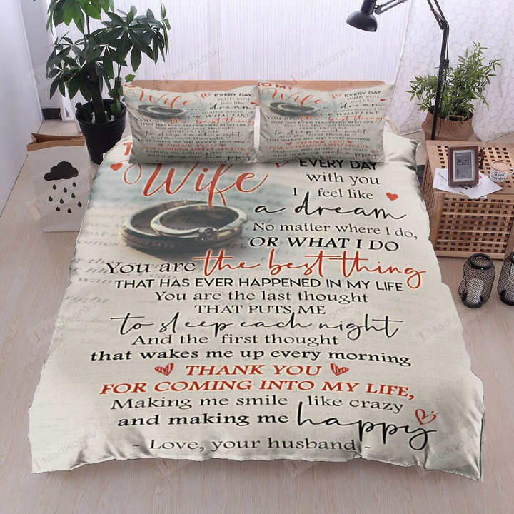 Personalized To My Wife From Husband Thank You For Coming Into My Life Cotton Bed Sheets Spread Comforter Duvet Cover Bedding Sets