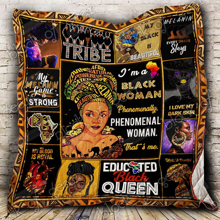 I'm A Black Woman Phenomenally Phenomenal That's Me Quilt Blanket Great Customized Blanket Gifts For Birthday Christmas Thanksgiving