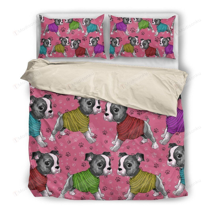 Boston Terriers Cotton Bed Sheets Spread Comforter Duvet Cover Bedding Sets
