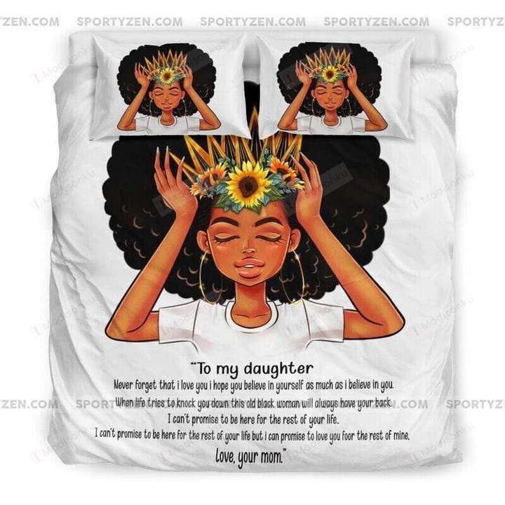 African American Black Girl To My Daughter Never Forget That I Love You Duvet Cover Bedding Set