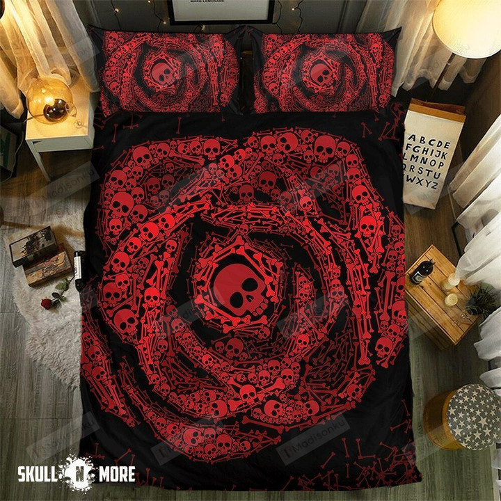 Skull Rose Bed Sheets Duvet Cover Bedding Set Great Gifts For Birthday Christmas Thanksgiving