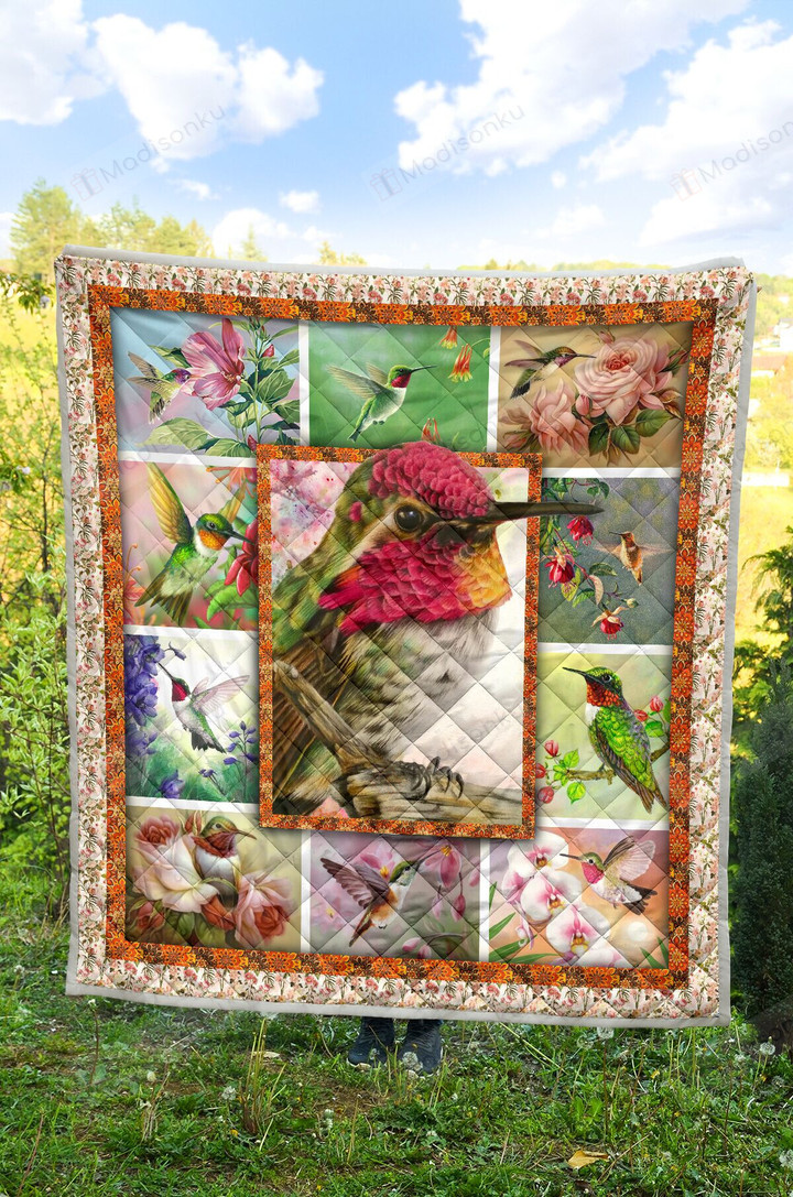 Hummingbird Quilt Blanket Great Gifts For Birthday Christmas Thanksgiving Anniversary