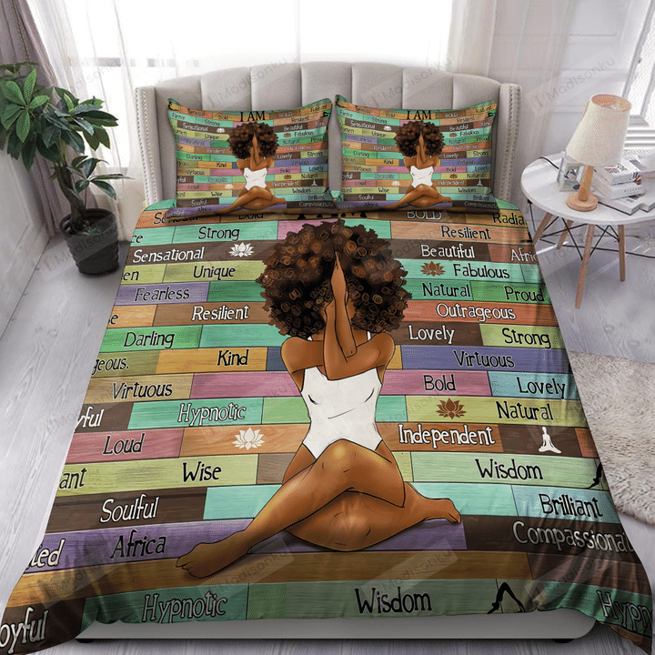 Black Girl I Am Strong Bed Sheets Spread Comforter Duvet Cover Bedding Sets