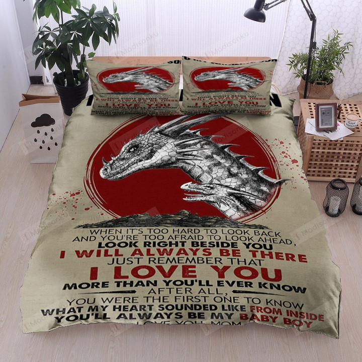 Personalized To My Amazing Son Dragon From Mom I Love You More Than You'll Ever Know Cotton Bed Sheets Spread Comforter Duvet Cover Bedding Sets