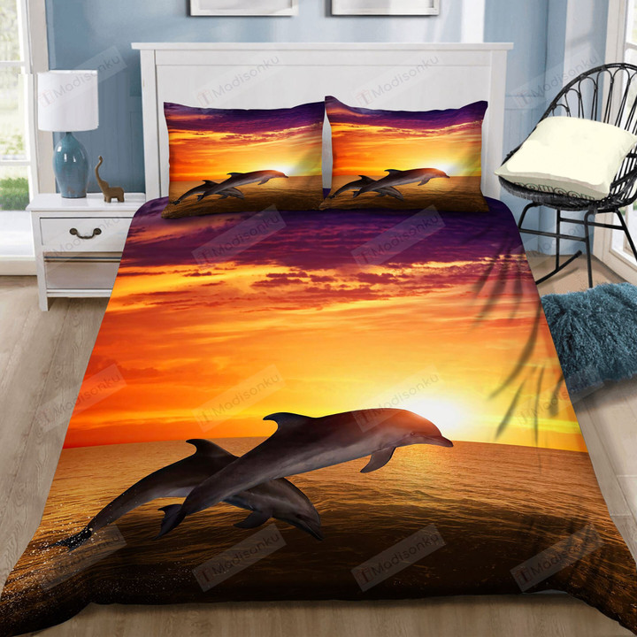 Dolphins Jumping Bed Sheets Spread Duvet Cover Bedding Set