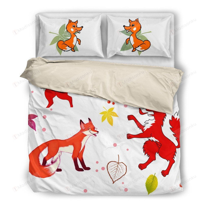 Fox Cotton Bed Sheets Spread Comforter Duvet Cover Bedding Sets