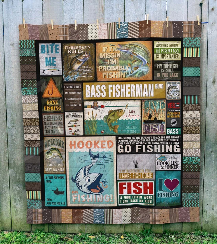 Fishing I Make Fish Come Bass Fisherman Quilt Blanket Great Customized Blanket Gifts For Birthday Christmas Thanksgiving