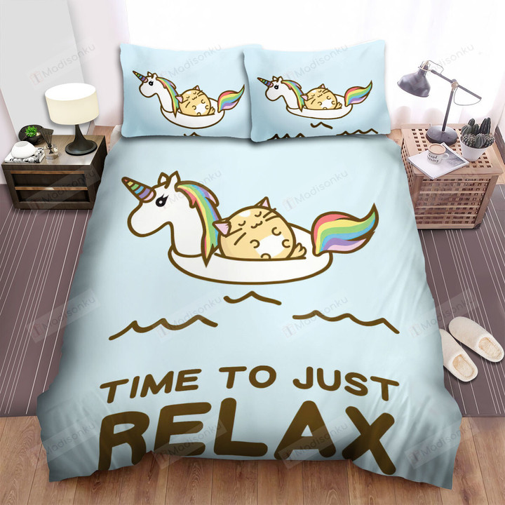 Unicorn Time To Just Relax Bed Sheets Spread Duvet Cover Bedding Sets