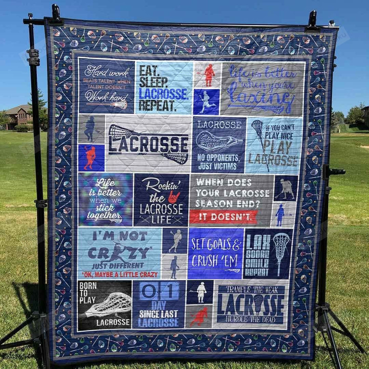 If You Can't Play Nice Play Lacrosse Quilt Blanket Great Customized Blanket Gifts For Birthday Christmas Thanksgiving