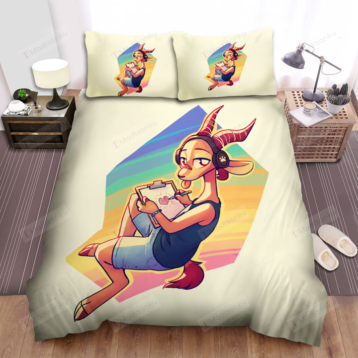The Gazelle Drawing The Love Bed Sheets Spread Duvet Cover Bedding Sets