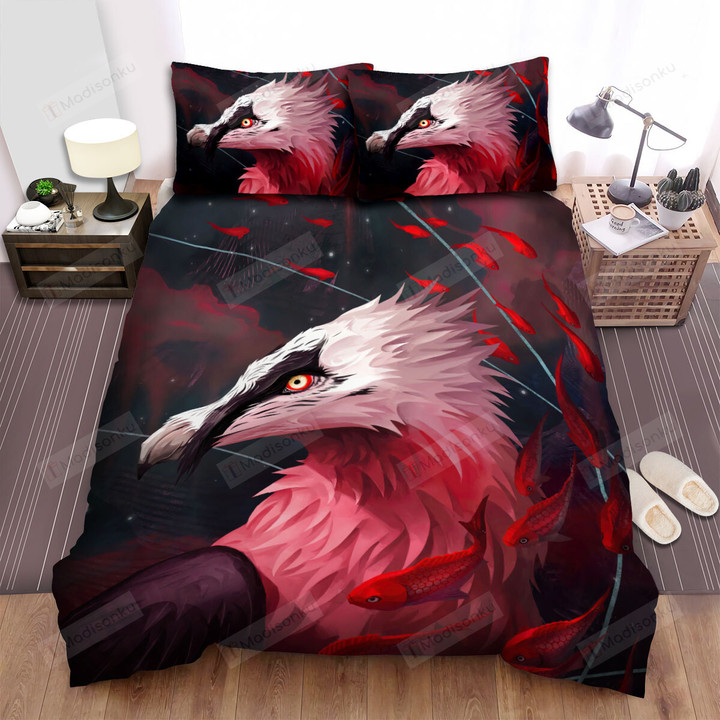 The Wildlife - The Bearded Vulture And Fishes Bed Sheets Spread Duvet Cover Bedding Sets