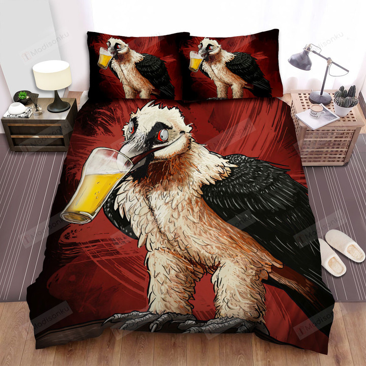 The Wildlife - The Vulture Drinking Beer Artwork Bed Sheets Spread Duvet Cover Bedding Sets