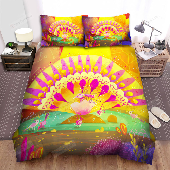 The Wild Animal - The Peacock In The Forest Artwork Bed Sheets Spread Duvet Cover Bedding Sets