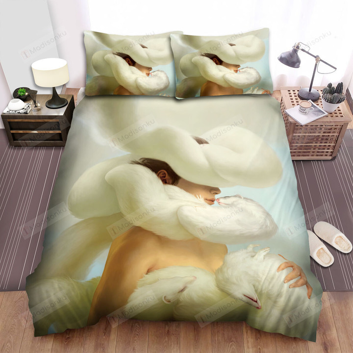 The Wild Animal - The Ferret Covering A Woman Bed Sheets Spread Duvet Cover Bedding Sets