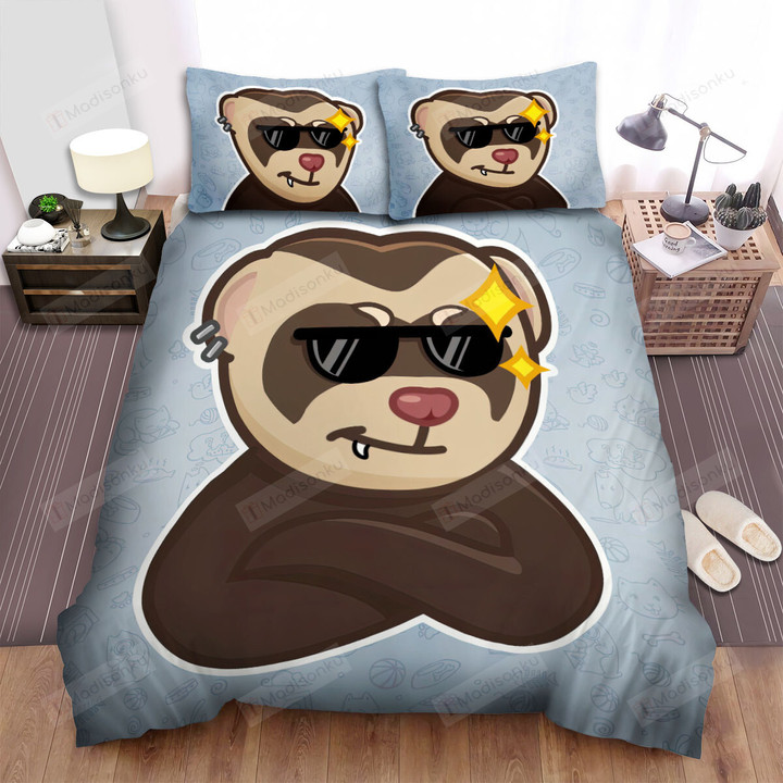 The Wild Animal - The Cool Ferret Art Bed Sheets Spread Duvet Cover Bedding Sets