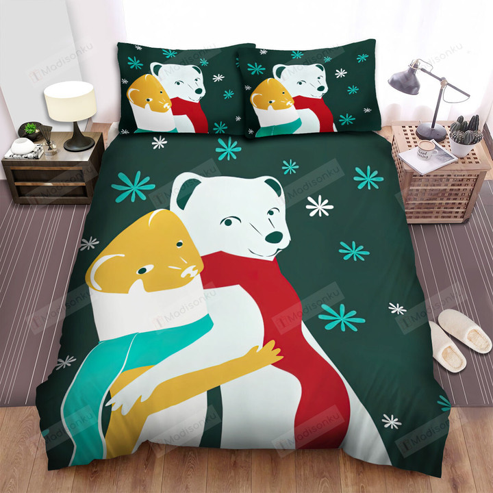 The Wild Animal - The Ferret Hugging In The Winter Bed Sheets Spread Duvet Cover Bedding Sets