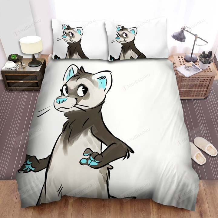 The Wild Animal - The Ferret Portrait Art Bed Sheets Spread Duvet Cover Bedding Sets