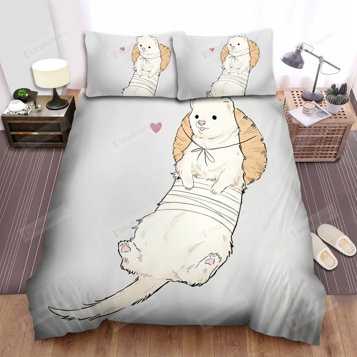 The Wild Animal - The Ferret Has A Leaves Hat Bed Sheets Spread Duvet Cover Bedding Sets