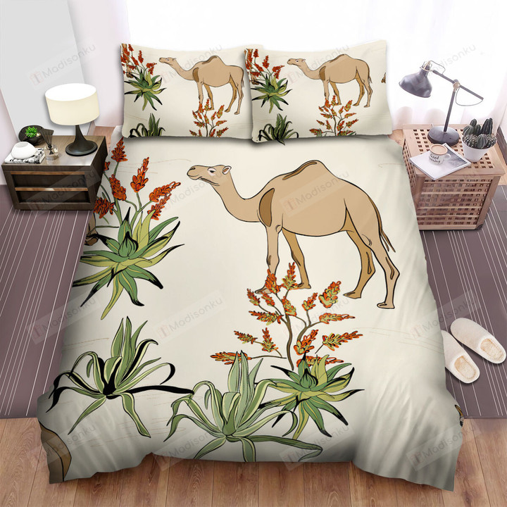 The Wildlife - The Camel And Flowers Pattern Bed Sheets Spread Duvet Cover Bedding Sets