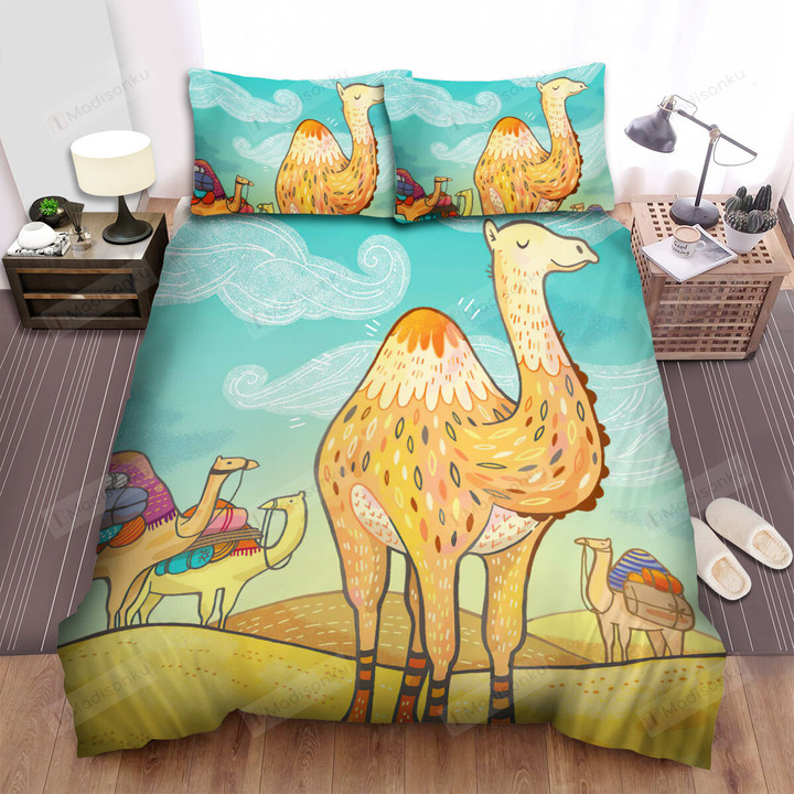 The Wildlife - The Camel Smiling Art Bed Sheets Spread Duvet Cover Bedding Sets