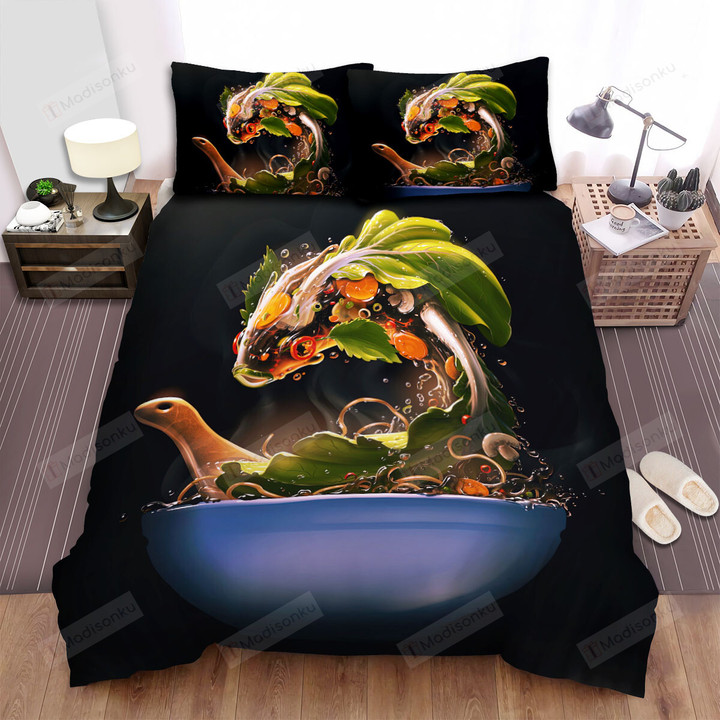 The Fish From Japan - The Koi Fish In The Soup Bowl Bed Sheets Spread Duvet Cover Bedding Sets