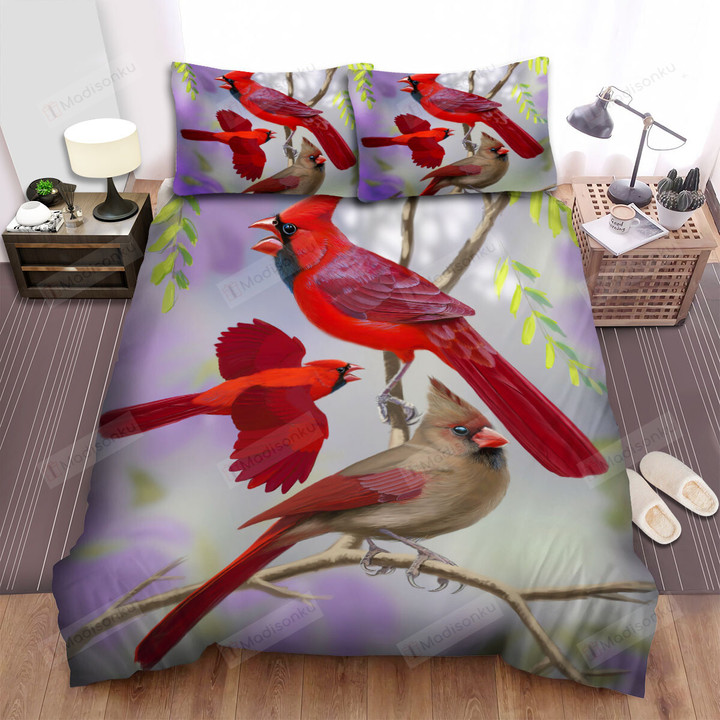 The Wild Animal - The Cardinal And Friends Bed Sheets Spread Duvet Cover Bedding Sets