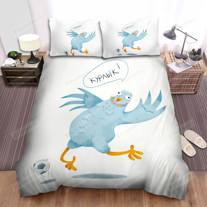 The Wild Bird - The Pigeon Playing Football Bed Sheets Spread Duvet Cover Bedding Sets