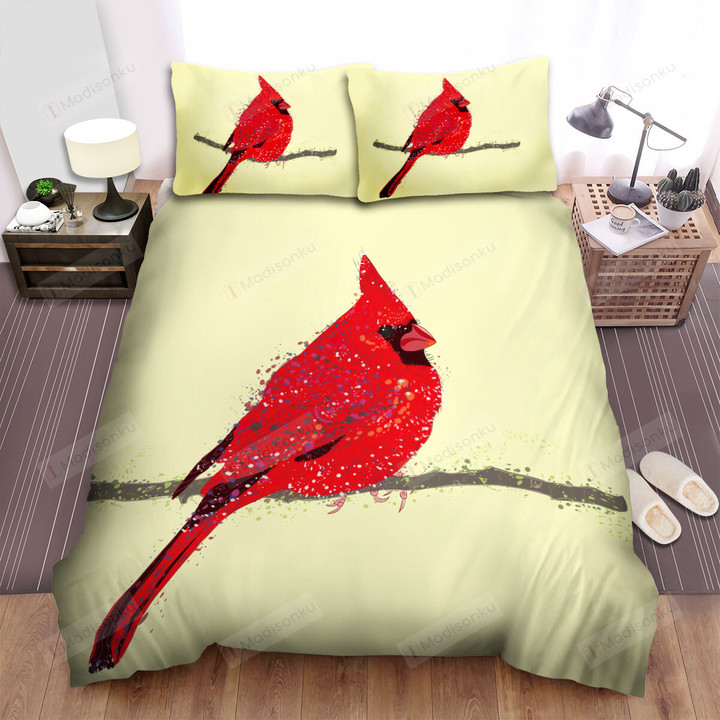 The Wild Animal - The Red Cardinal Sitting Alone Bed Sheets Spread Duvet Cover Bedding Sets