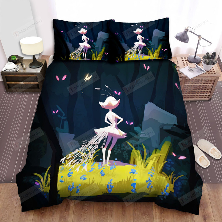 The Wild Animal - The White Peacock Girl Bed Sheets Spread Duvet Cover Bedding Sets