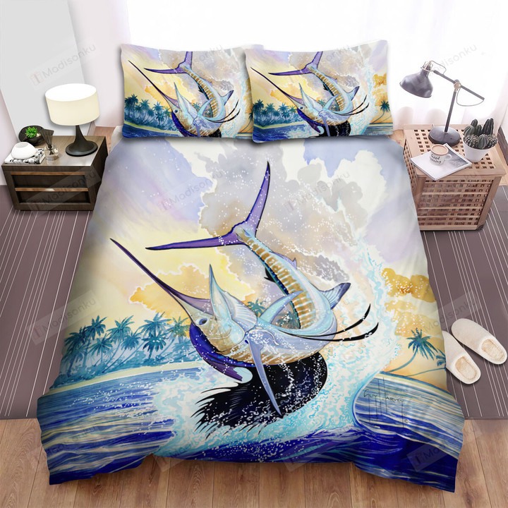 The Wild Animal - The Sailfish Jumping Out Of The Water Bed Sheets Spread Duvet Cover Bedding Sets
