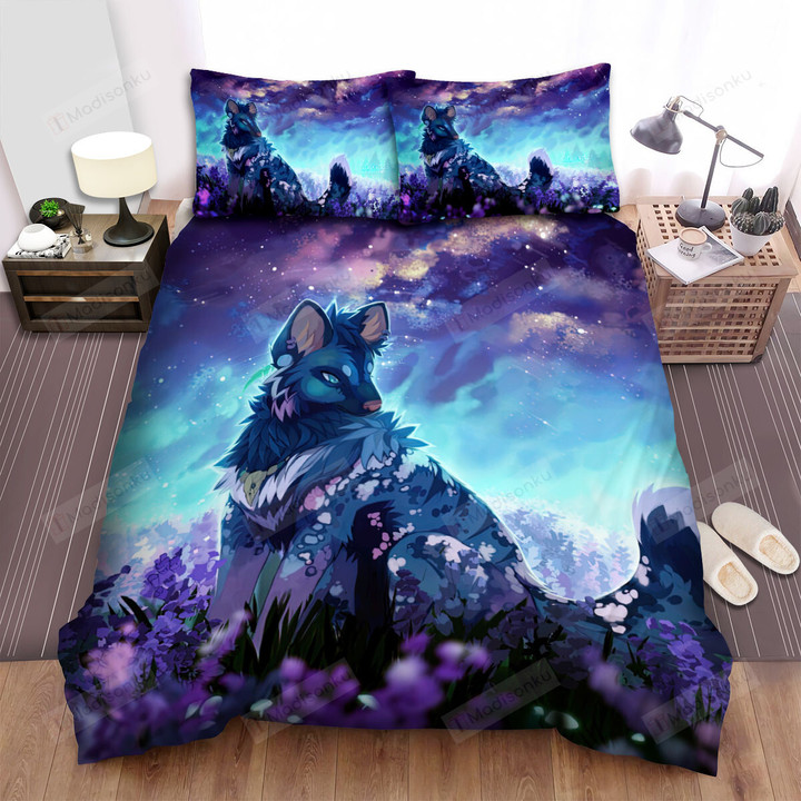 The Wild Animal - The African Wild Dog In The Flowers Garden Bed Sheets Spread Duvet Cover Bedding Sets