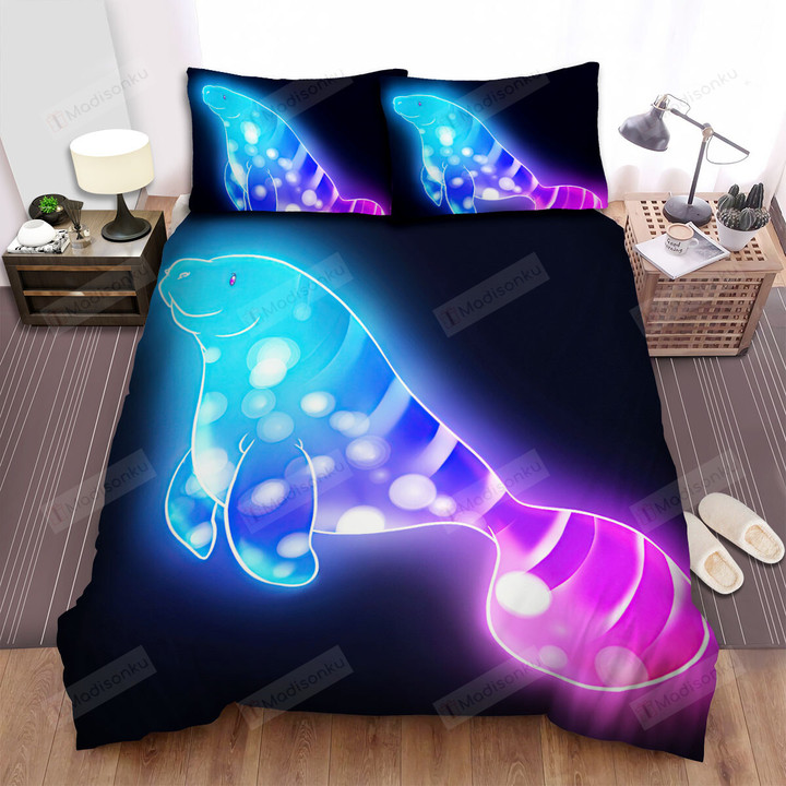 The Wild Animal - The Manatee Shining Brightly Bed Sheets Spread Duvet Cover Bedding Sets