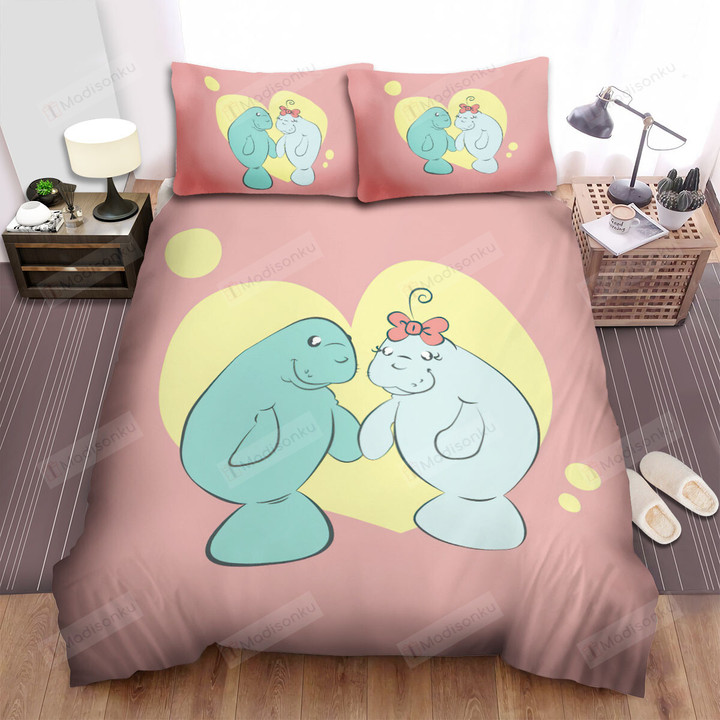 The Wild Animal - The Manatee Hand In Hand Bed Sheets Spread Duvet Cover Bedding Sets