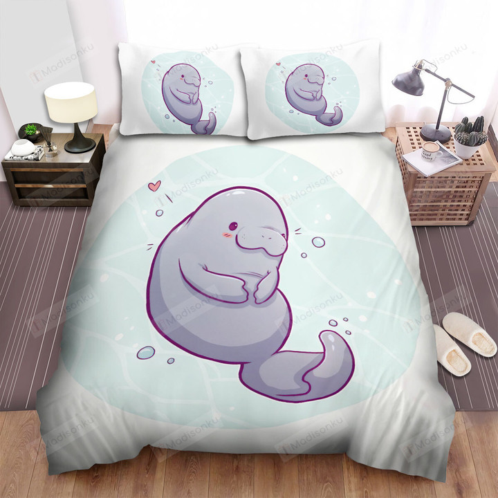 The Wild Animal - The Manatee And Bubbles Bed Sheets Spread Duvet Cover Bedding Sets