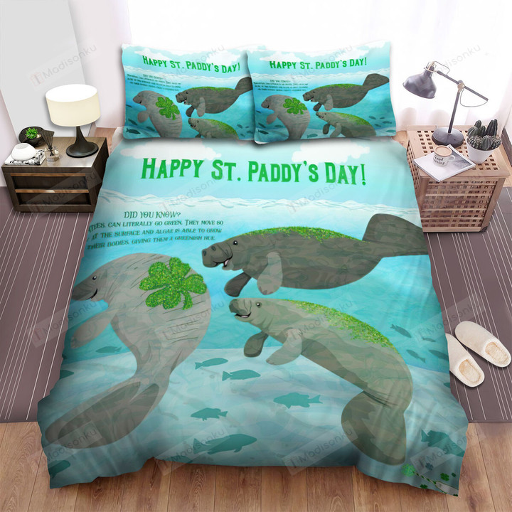 The Wild Animal - The Shamrock Manatee Art Bed Sheets Spread Duvet Cover Bedding Sets