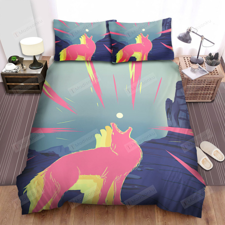 The Wild Animal - The Coyote Howling Artwork Bed Sheets Spread Duvet Cover Bedding Sets