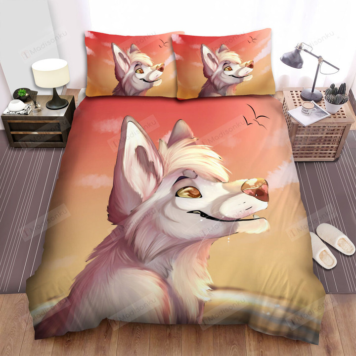 The Wild Animal - The Coyote Looking To The Sky Art Bed Sheets Spread Duvet Cover Bedding Sets