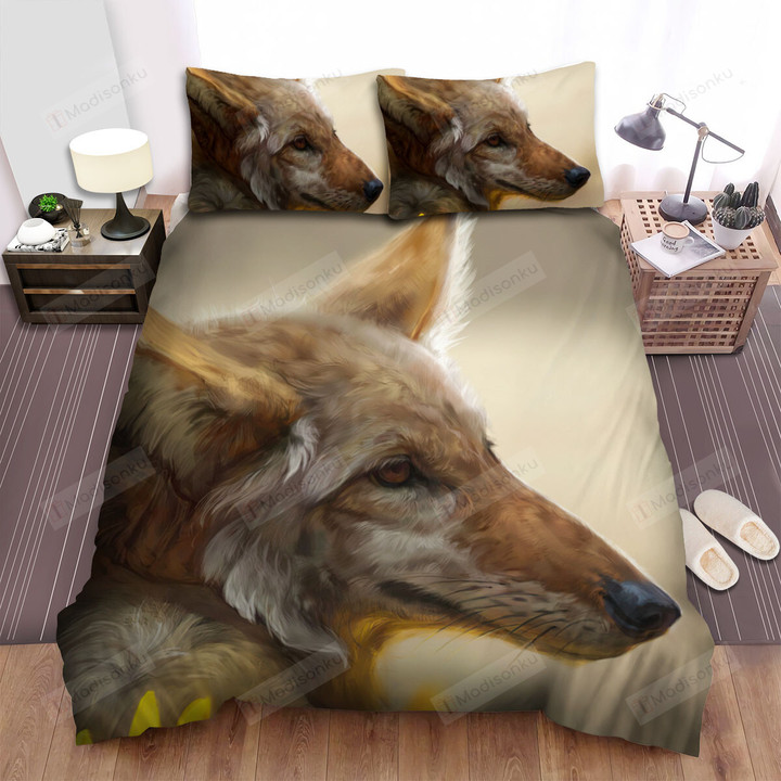 The Wild Animal - The Coyote And Sunflowers Bed Sheets Spread Duvet Cover Bedding Sets