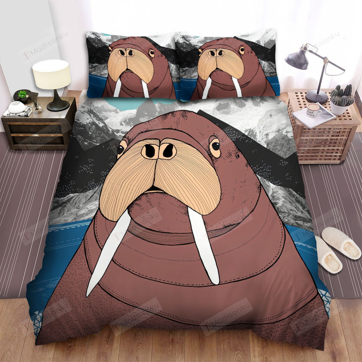 The Walrus Face Art Bed Sheets Spread Duvet Cover Bedding Sets