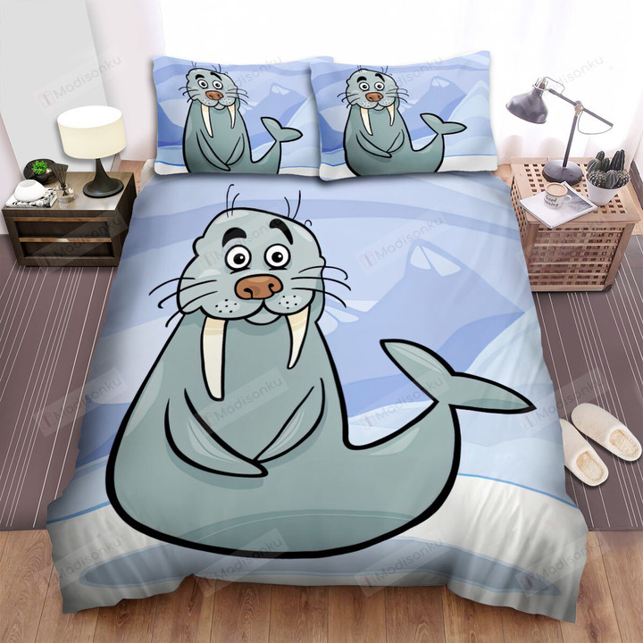 The Grey Walrus Smiling Vector Art Bed Sheets Spread Duvet Cover Bedding Sets