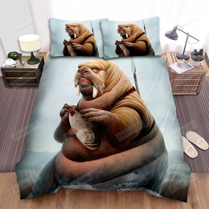 The Walrus Got A Fish Bed Sheets Spread Duvet Cover Bedding Sets